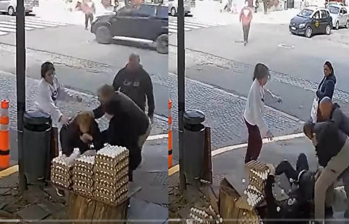 Una mujer rompió 20 maples de huevos de un vendedor ambulante y generó indignación entre los vecinos