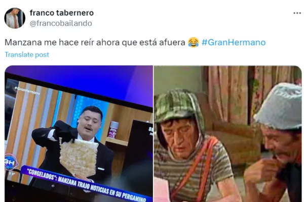 Entró Manzana a la casa de Gran Hermano y estallaron los memes