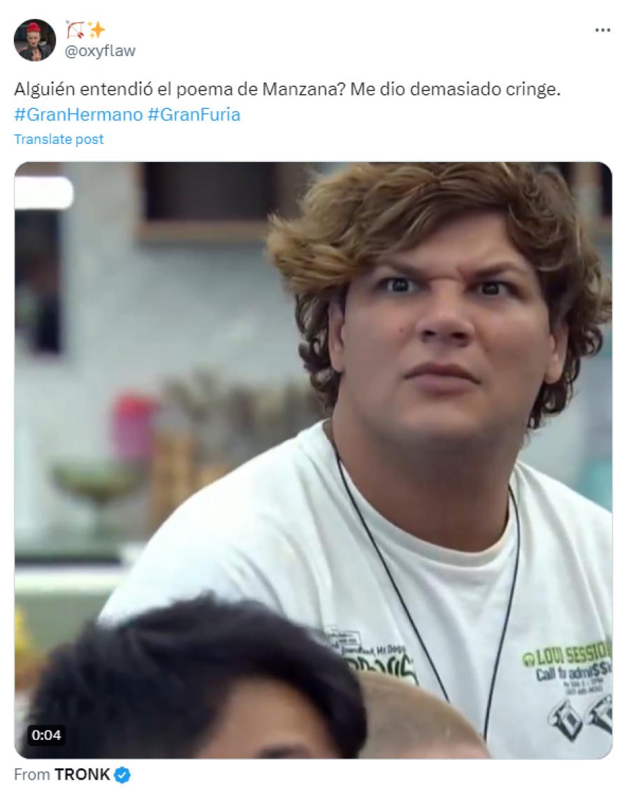 Entró Manzana a la casa de Gran Hermano y estallaron los memes