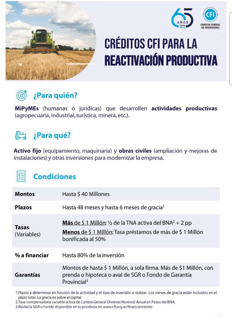 El Consejo Federal de Inversión presenta sus líneas de créditos para actividades productivas