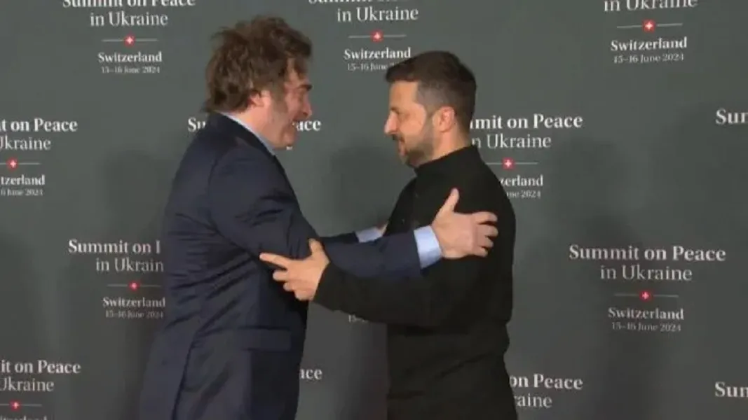 Video: así fue el encuentro entre Javier Milei y Volodímir Zelenski en Suiza