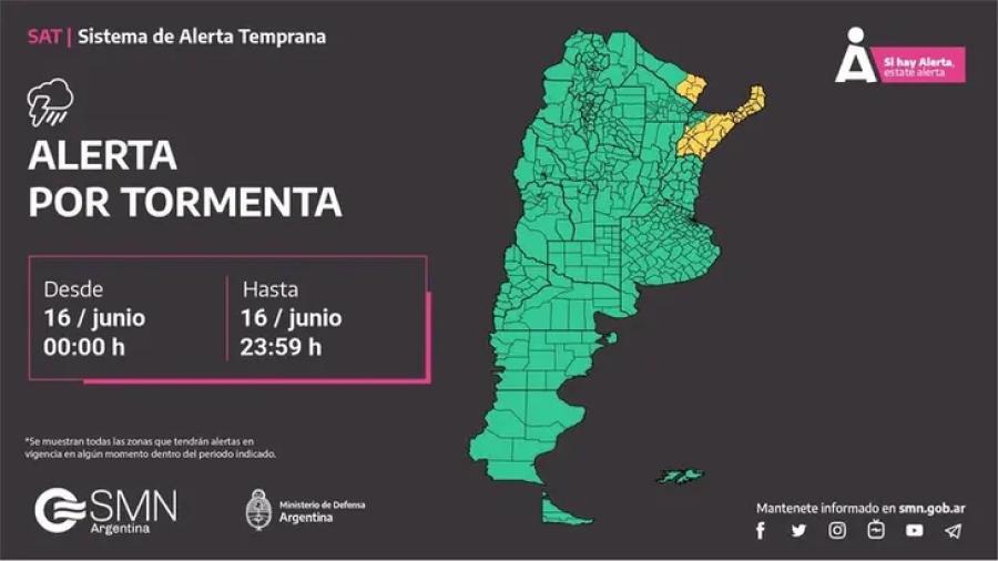 Las provincias afectadas por las tormentas.