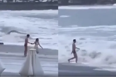 Estremecedor video: una mujer fue arrastrada por las olas y desapareció en el mar