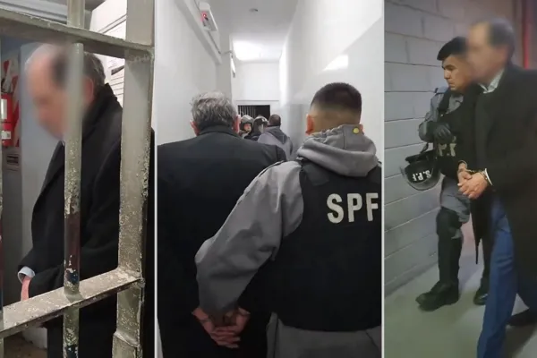 VIDEO Las primeras imágenes de Alperovich ingresando esposado al penal de Ezeiza