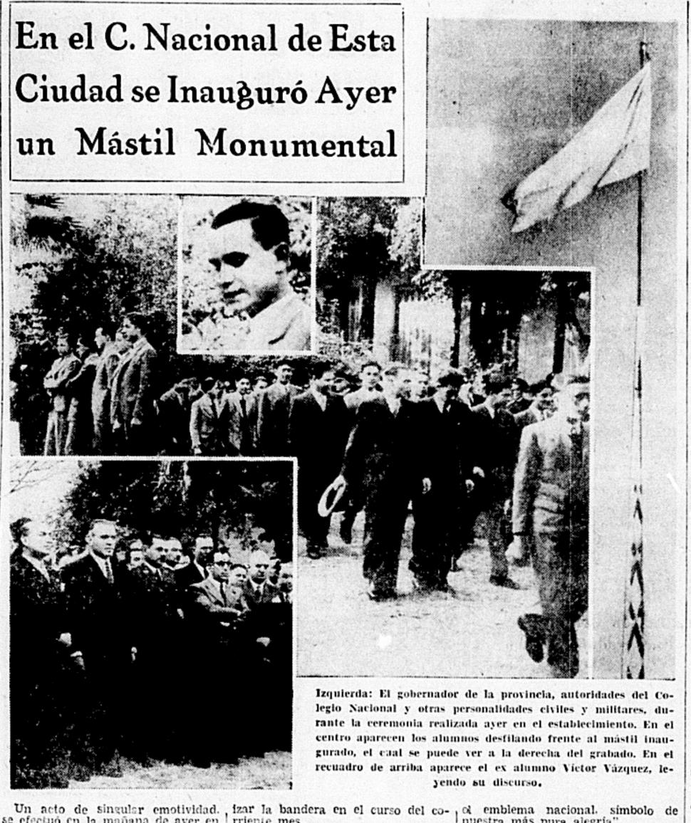 ACTO OFICIAL. Los estudiantes, profesores y autoridades se dieron cita en el colegio para izar por primera vez la bandera nacional.