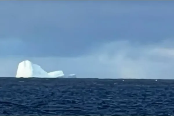 Alerta en Ushuaia: un iceberg gigante apareció en la costa y pone en peligro la navegación
