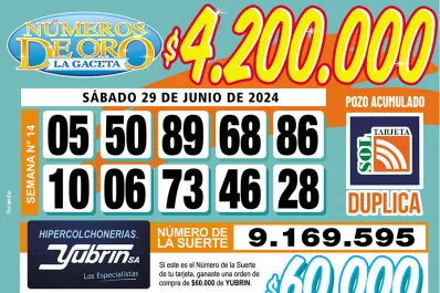 Los Números de Oro de LA GACETA del 29 de junio de 2024