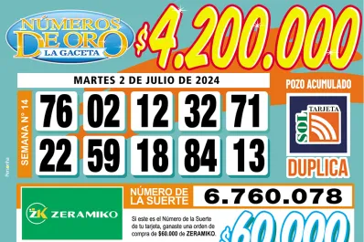 Los Números de Oro de LA GACETA del 2 de julio de 2024