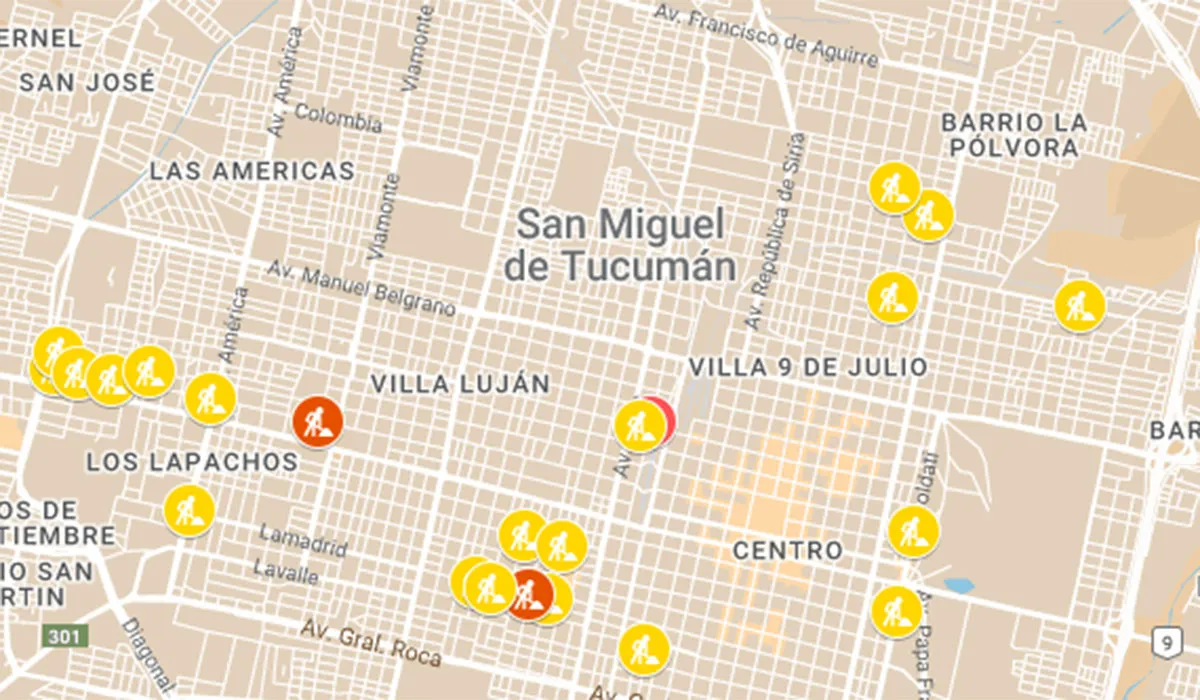 ¡Armate de paciencia! Mapa con los 25 cortes de tránsito por obras hoy en la ciudad