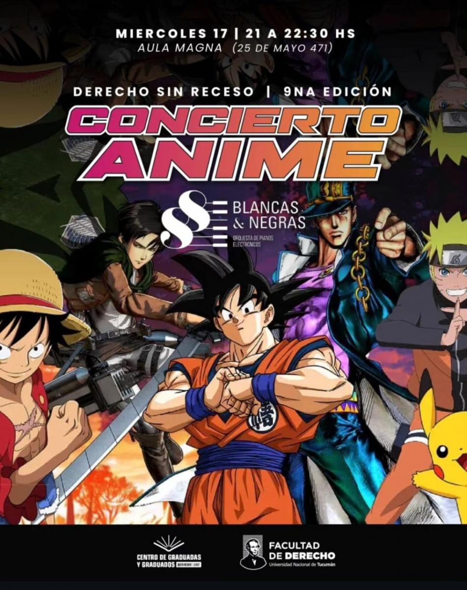 ANIME. El miércoles 17 el concierto de anime cerrará la noche. / INSTAGRAM @derechount.