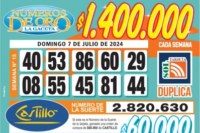 Los Números de Oro de LA GACETA del 7 de julio de 2024