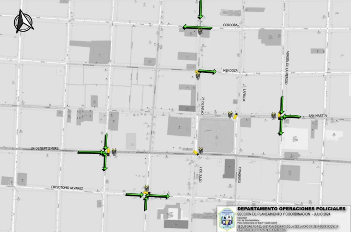 Cuáles son las calles que se encuentran cortadas en el microcentro por los festejos del 9 de Julio