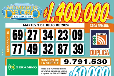 Los Números de Oro de LA GACETA del 9 de julio de 2024