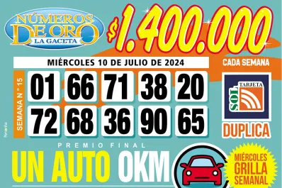 Los Números de Oro de LA GACETA del 10 de julio de 2024