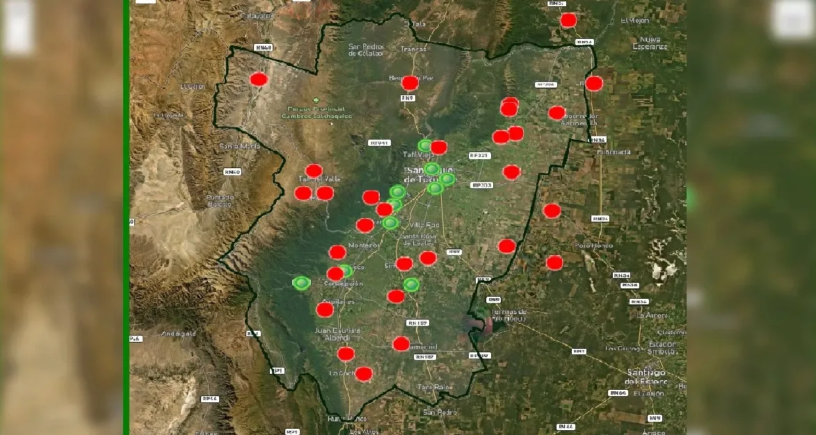 Mapa de heladas del 12 de julio 2024. EEAOC