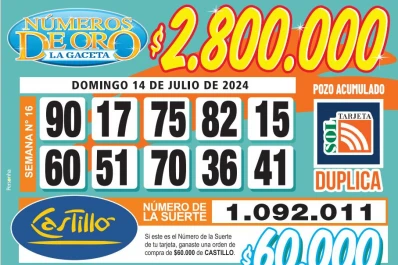 Los Números de Oro de LA GACETA del 14 de julio de 2024