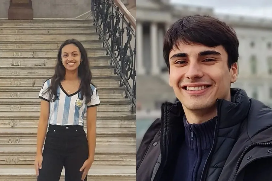 MARTINA E IÁN. Seleccionados para participar en futuras instancias y potencialmente quedar entre el top 10 de mejores estudiantes del mundo./ Foto: Linkedin Martina y Universidad Nacional de La Plata