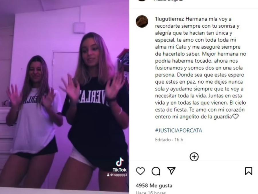 La despedida de la hermana de Catalina Gutiérrez