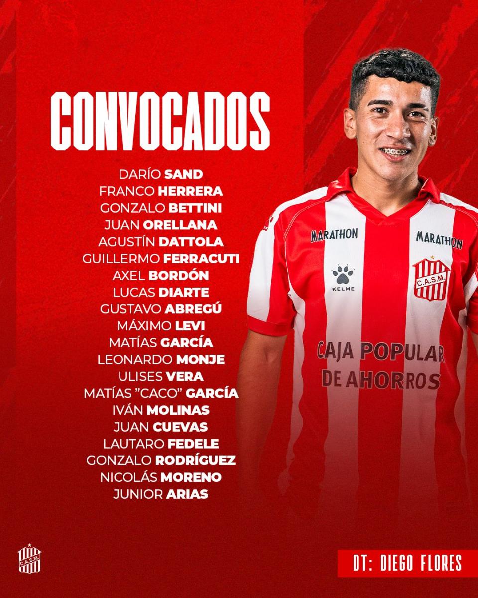 Sin Pablo Hernández, San Martín de Tucumán confirmó la lista de convocados para enfrentar a Quilmes