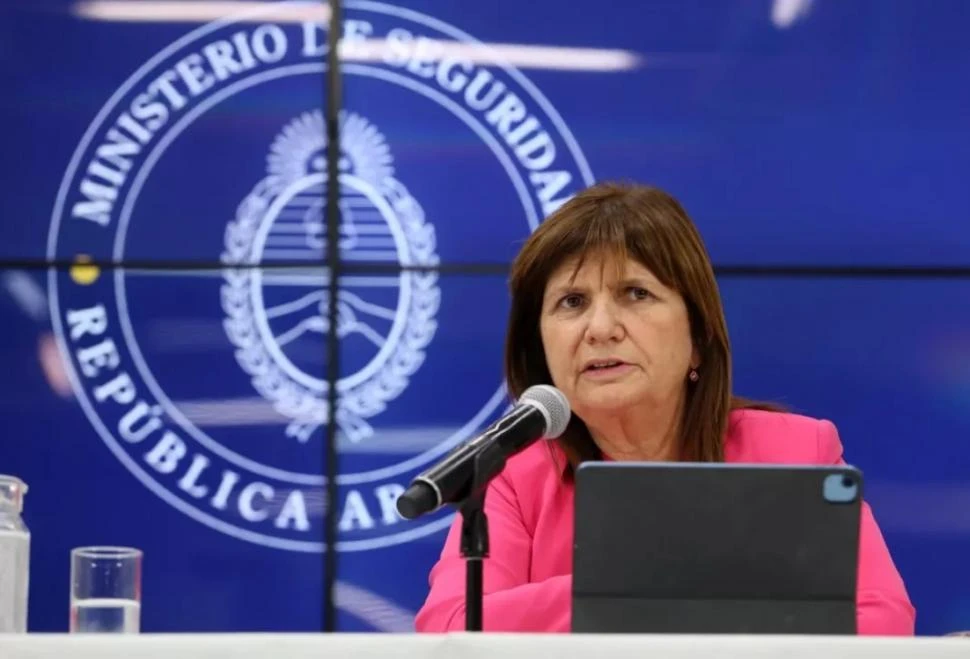 Patricia Bullrich,ministra de Seguridad nacional.