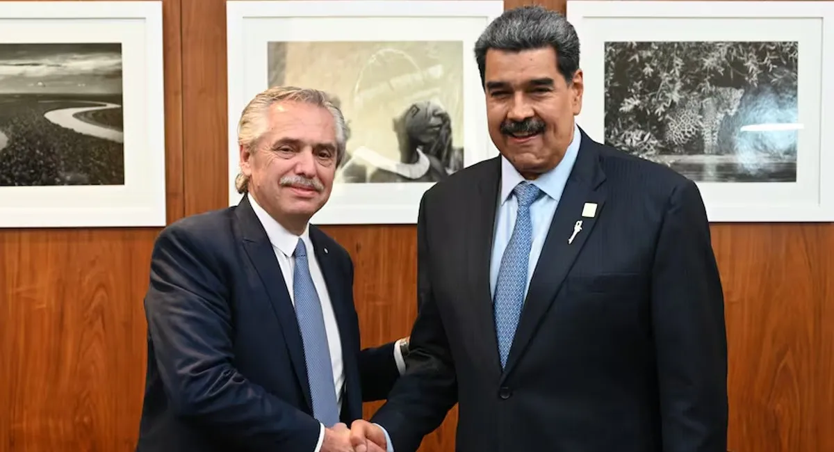 Alberto Fernández y Nicolás Maduro.