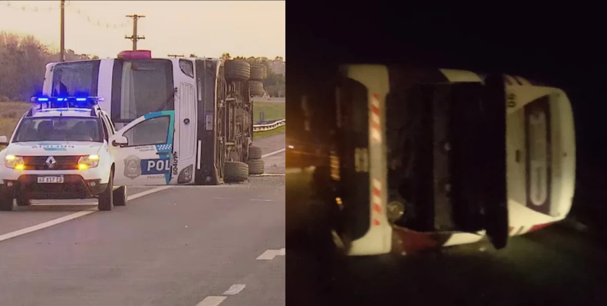 Lezama: volcó un colectivo con 49 pasajeros durante la madrugada