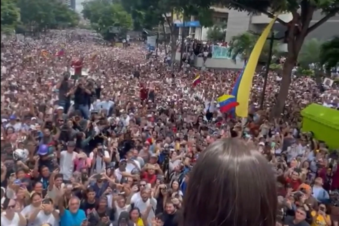 Movilización de la oposición en Caracas. CAPTURA DE VIDEO