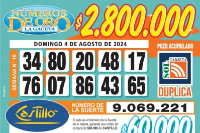 Los Números de Oro de LA GACETA del 4 de agosto de 2024