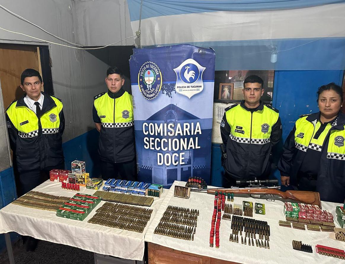 Secuestraron más de 3.330 cartuchos de armas de fuego en una casa de Lomas de Tafí