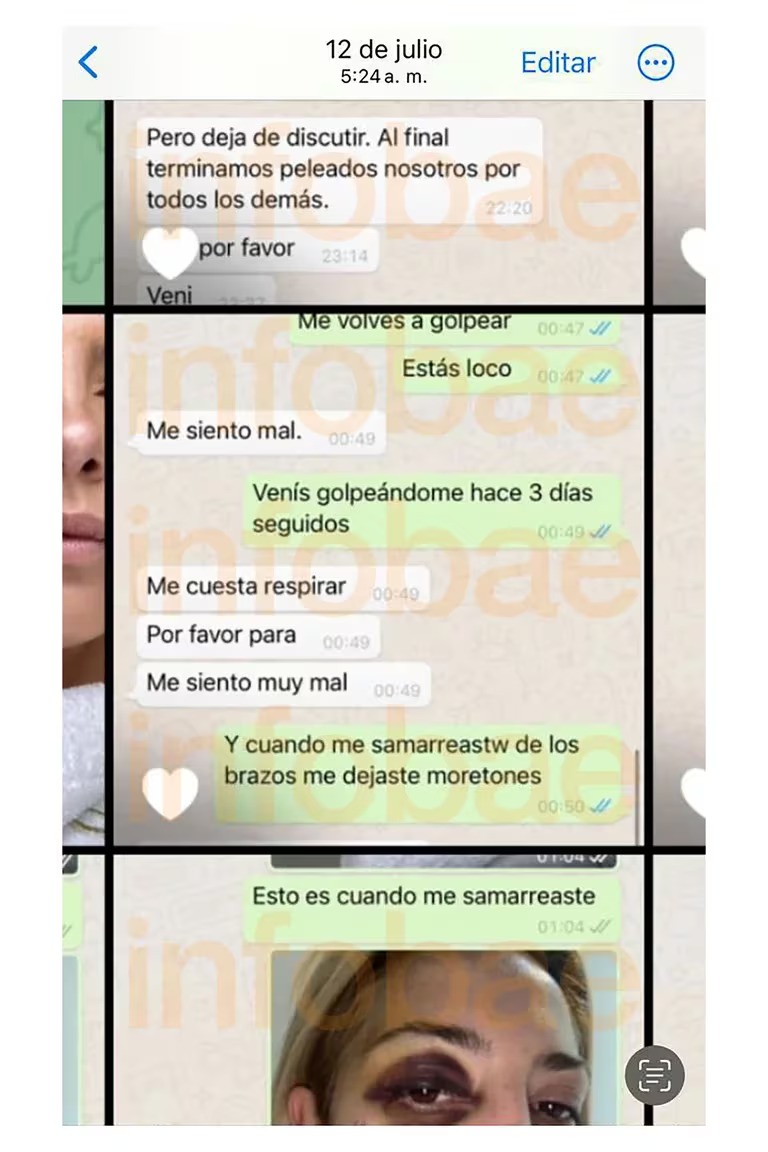 MENSAJES. En esta copia de pantalla se puede leer parte de la conversación que mantuvieron en su momento por WhatsApp Fabiola Yáñez y Alberto Fernández.