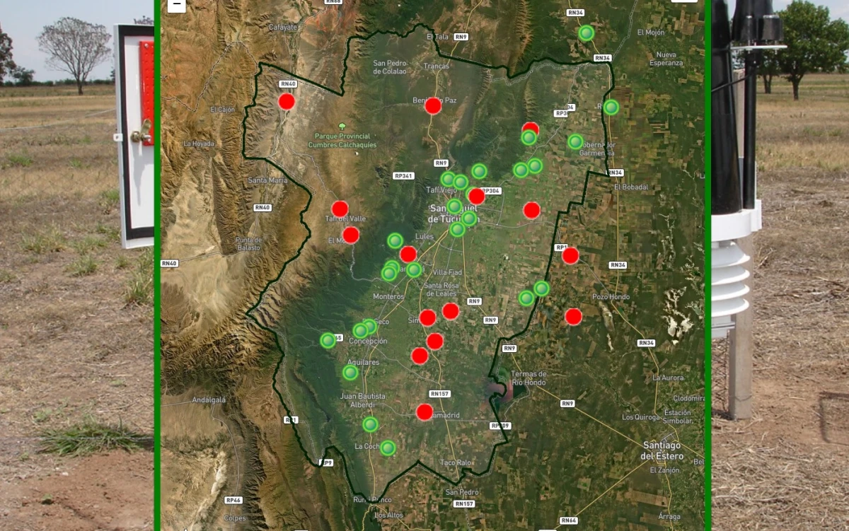 Mapa de heladas en Tucumán. EEAOC