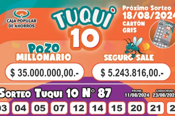Tuqui 10: un ganador se llevó el pozo millonario