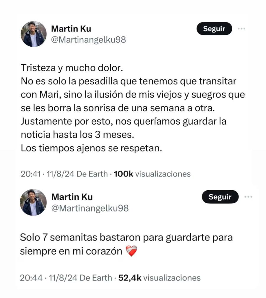 El descargo de Martín Ku en X.