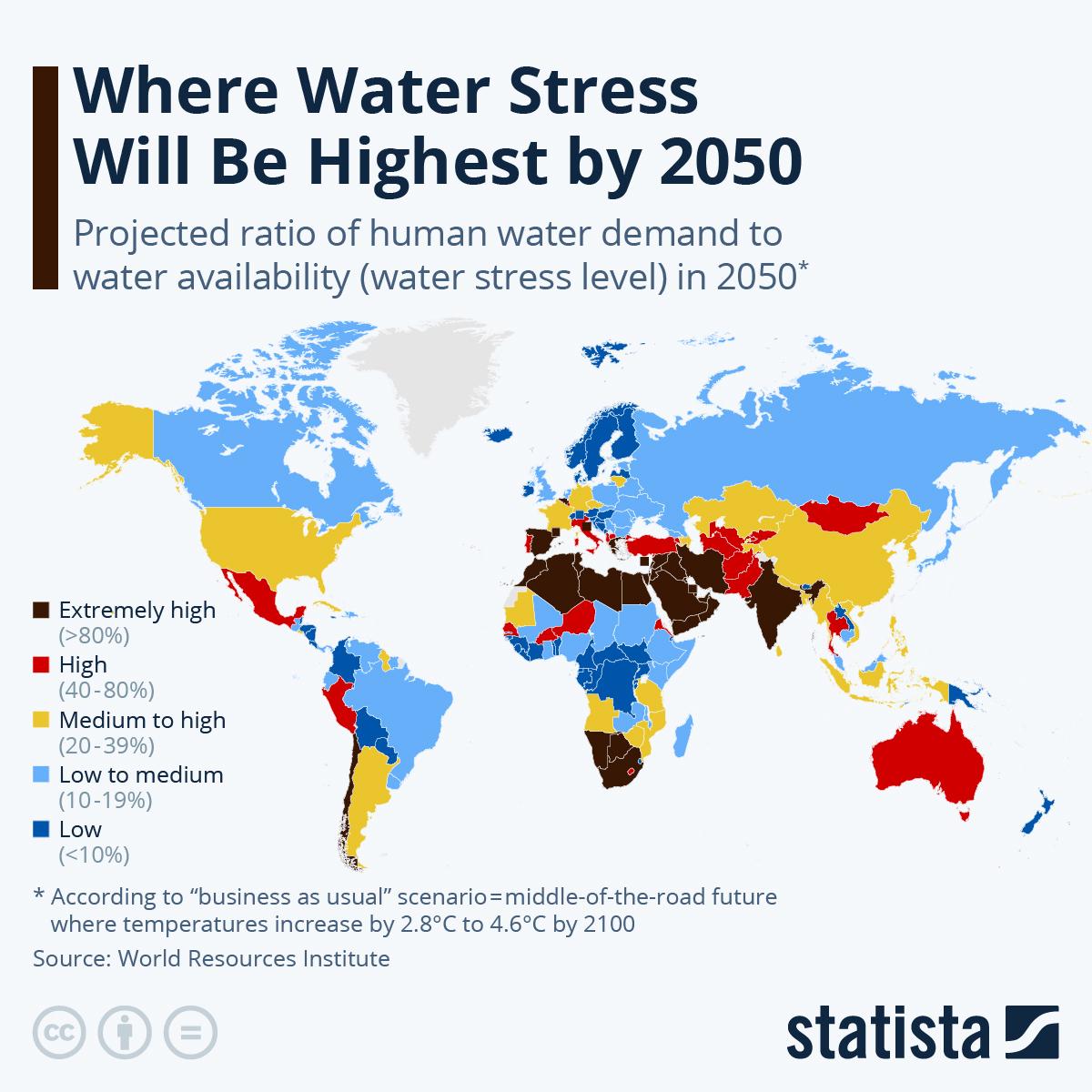 Chile sería uno de los países más afectados por el estrés hídrico.