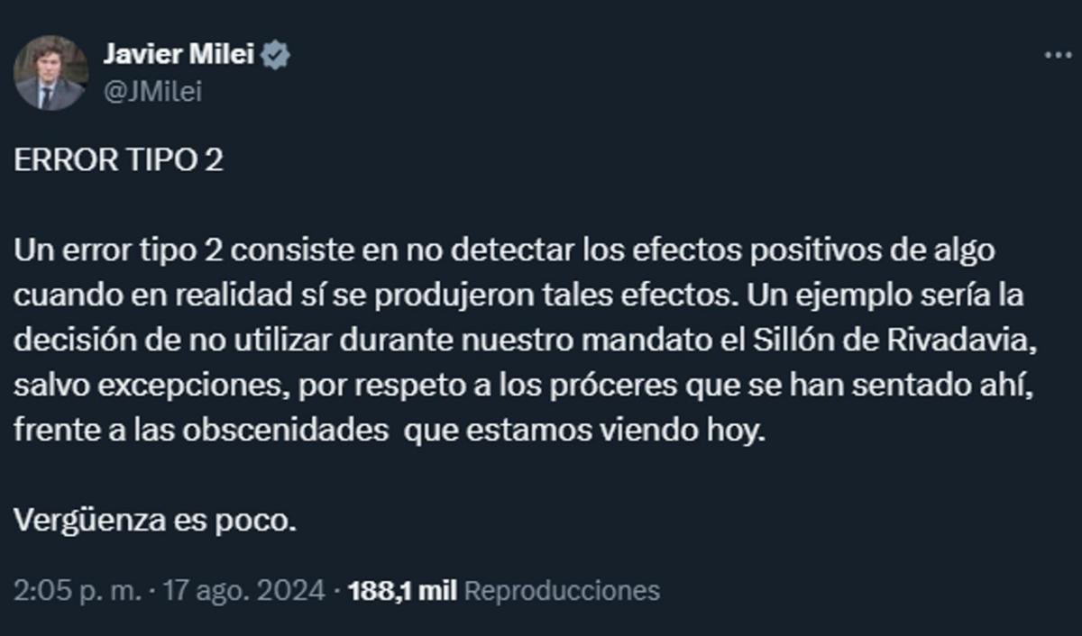 Javier Milei habló sobre el nuevo video de Tamara Pettinato en el despacho presidencial: Vergüenza es poco