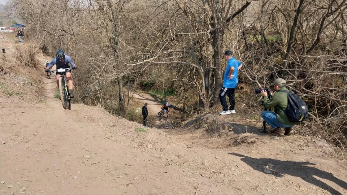 La competidora, durante su carrera.