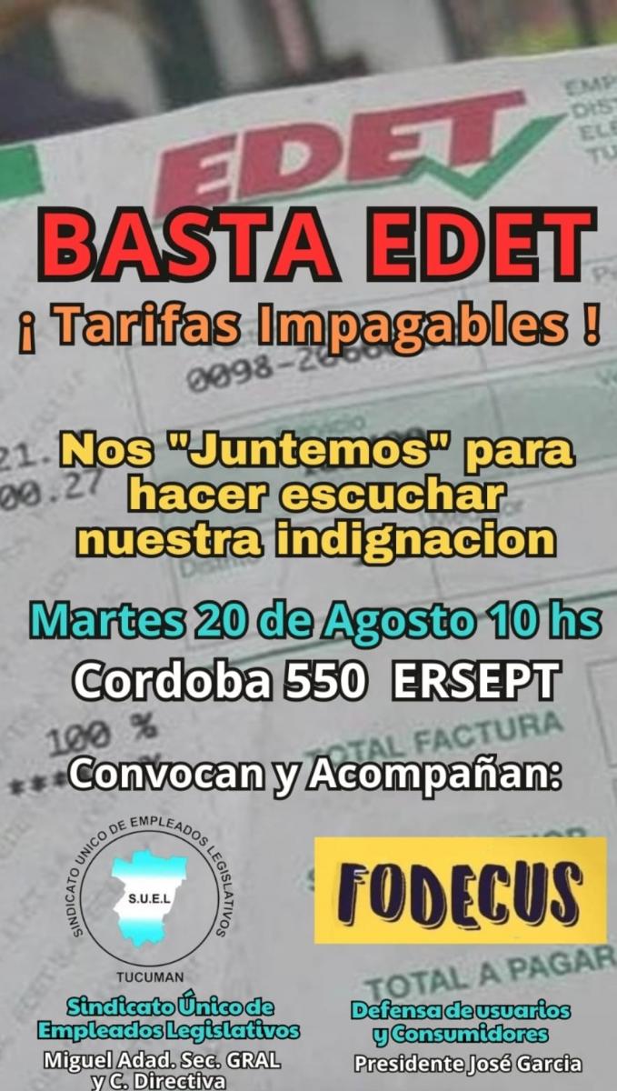 Usuarios tucumanos realizaron una protesta contra las tarifas de energía eléctrica