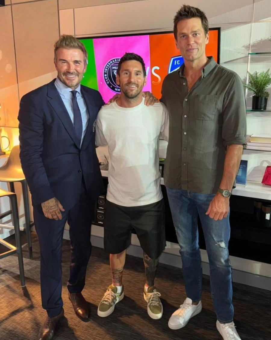 Exceso de calidad: la foto viral de Messi, David Beckham y Tom Brady en Miami