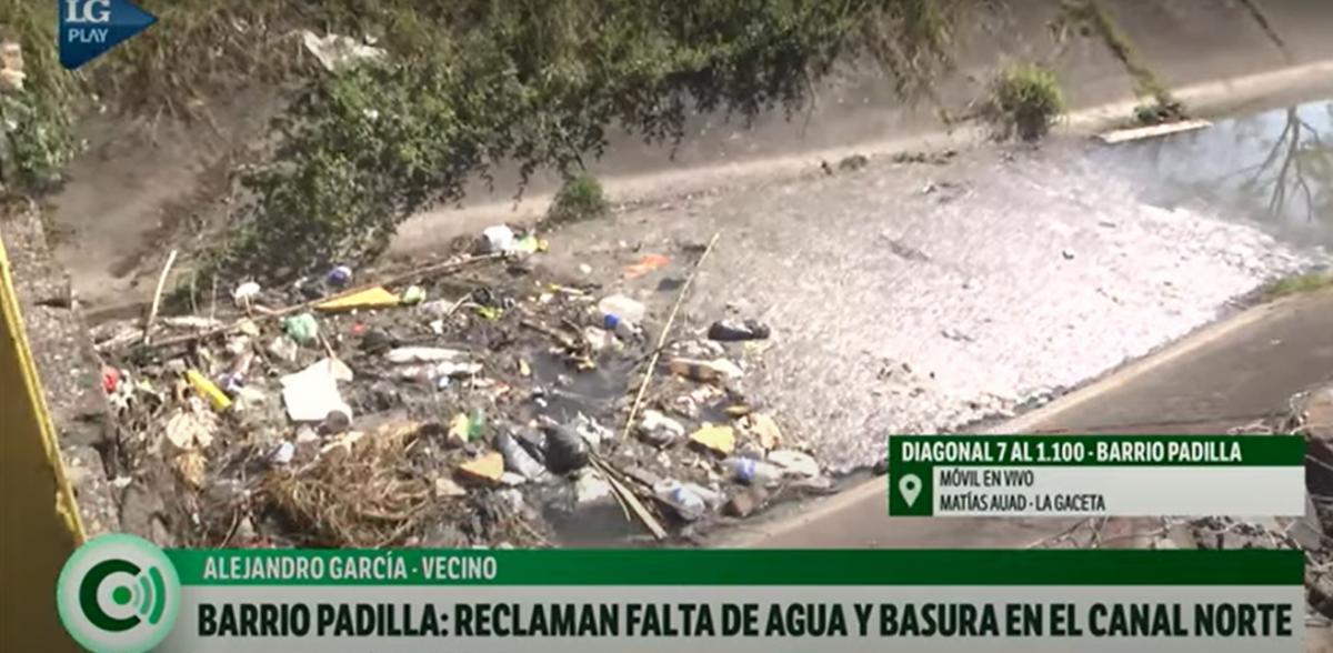 Vivir con la basura: vecinos de barrio Padilla denuncian acumulación de desechos en el Canal Norte