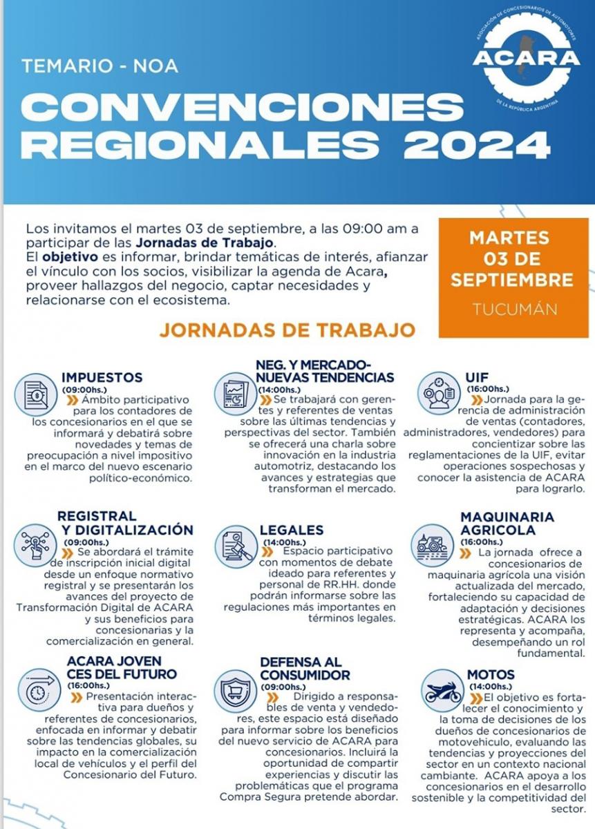 Los concesionarios de automotores del NOA realizarán en Tucumán su convención regional