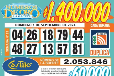 Los Números de Oro de LA GACETA del 1 de septiembre de 2024