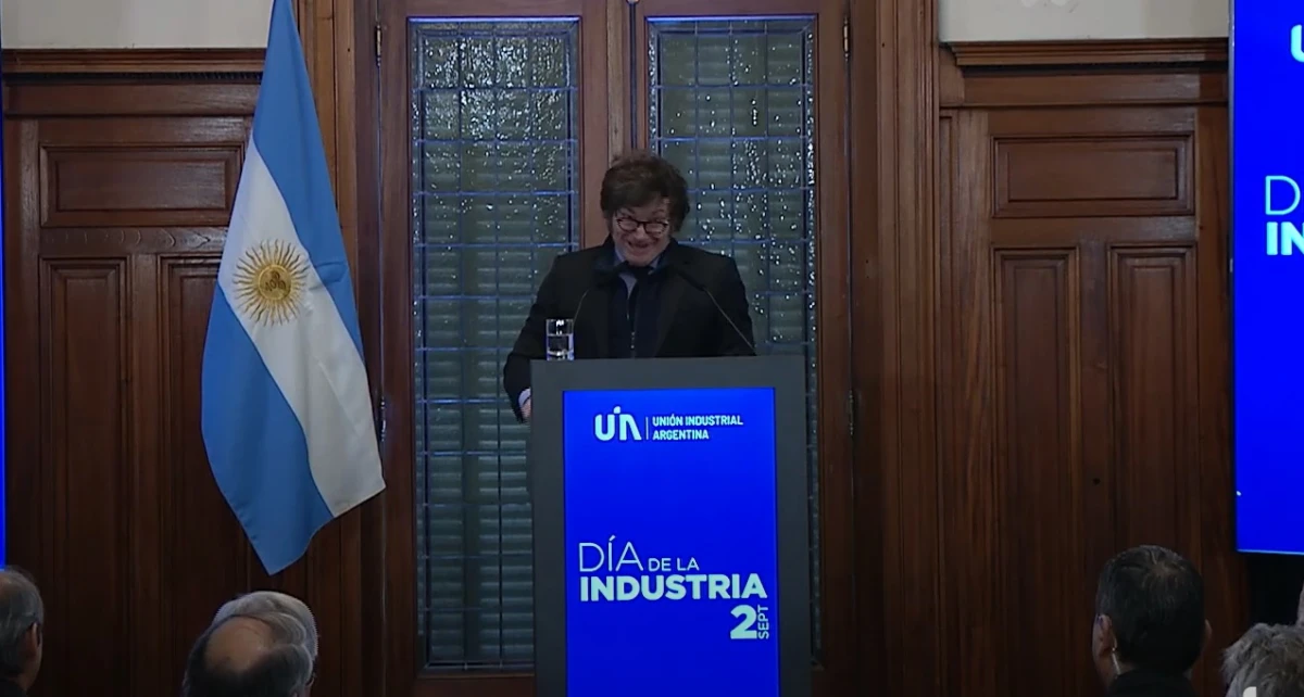 Javier Milei, en la UIA. CAPTURA DE VIDEO