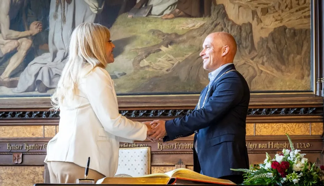 Rossana Chahla realiza una visita oficial a Alemania. Foto prensa de la municipalidad