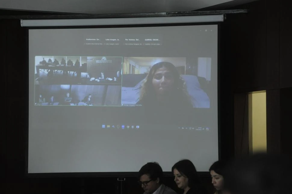 DECLARACIÓN VIRTUAL. Sofía Delgado declaró por videollamada desde España y relató cómo fue el tiroteo que le costó la vida a su hermano. 