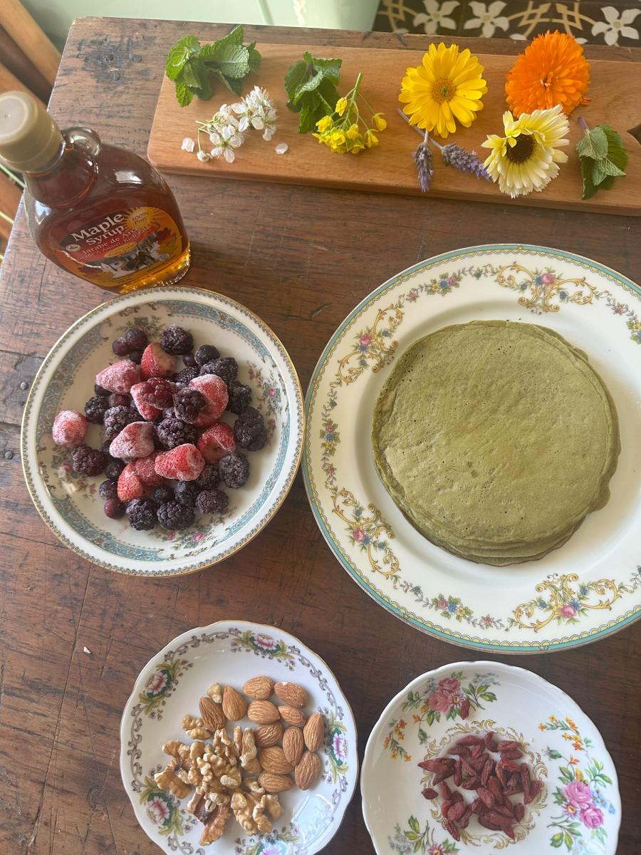 Pancake de avena y matcha