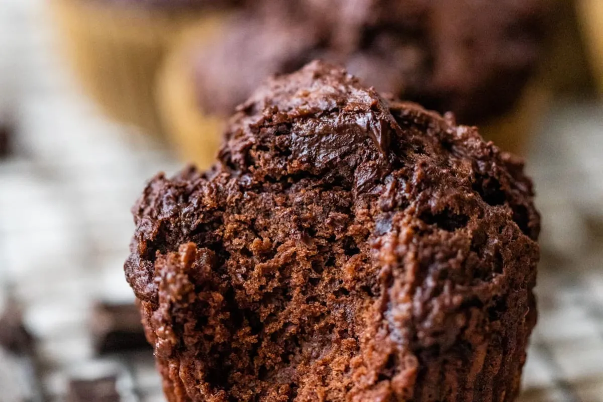 Muffins de chocolate con tan solo dos ingredientes.