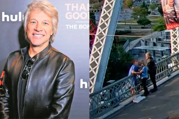 Mientras grababa un videoclip, Bon Jovi evitó que una mujer saltara de un puente en Estados Unidos