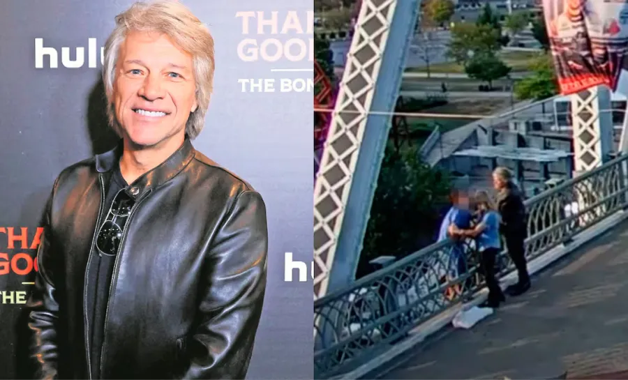 Mientras grababa un videoclip, Bon Jovi evitó que una mujer saltara de un puente en Estados Unidos