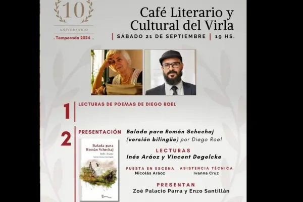 Presentarán el nuevo poemario de Inés Aráoz en el Café Literario y Cultural del Virla