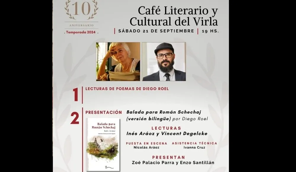 Presentarán el nuevo poemario de Inés Aráoz en el Café Literario y Cultural del Virla